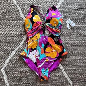 Vibrant Floral One Piece Swimsuit